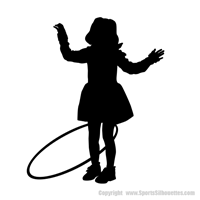 Picture of Girl with Hula Hoop 2 (Youth Silhouette Decals)